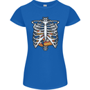 Pie Inside a Skeleton Torso Funny Food Womens Petite Cut T-Shirt Royal Blue