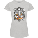Pie Inside a Skeleton Torso Funny Food Womens Petite Cut T-Shirt Sports Grey