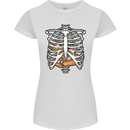 Pie Inside a Skeleton Torso Funny Food Womens Petite Cut T-Shirt White