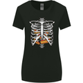 Pie Inside a Skeleton Torso Funny Food Womens Wider Cut T-Shirt Black