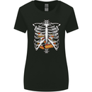 Pie Inside a Skeleton Torso Funny Food Womens Wider Cut T-Shirt Black