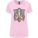 Pie Inside a Skeleton Torso Funny Food Womens Wider Cut T-Shirt Light Pink