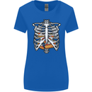 Pie Inside a Skeleton Torso Funny Food Womens Wider Cut T-Shirt Royal Blue
