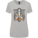 Pie Inside a Skeleton Torso Funny Food Womens Wider Cut T-Shirt Sports Grey