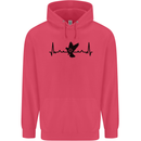 Pigeon Hunting Heart Beat ECG Hunter Childrens Kids Hoodie Heliconia