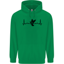Pigeon Hunting Heart Beat ECG Hunter Childrens Kids Hoodie Irish Green
