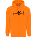 Pigeon Hunting Heart Beat ECG Hunter Childrens Kids Hoodie Orange