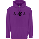 Pigeon Hunting Heart Beat ECG Hunter Childrens Kids Hoodie Purple