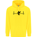 Pigeon Hunting Heart Beat ECG Hunter Childrens Kids Hoodie Yellow