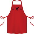 Pigeon Hunting Heart Beat ECG Hunter Cotton Apron 100% Organic Red