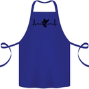 Pigeon Hunting Heart Beat ECG Hunter Cotton Apron 100% Organic Royal Blue