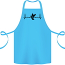 Pigeon Hunting Heart Beat ECG Hunter Cotton Apron 100% Organic Turquoise