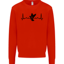 Pigeon Hunting Heart Beat ECG Hunter Kids Sweatshirt Jumper Bright Red