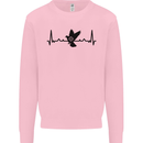 Pigeon Hunting Heart Beat ECG Hunter Kids Sweatshirt Jumper Light Pink