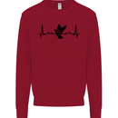Pigeon Hunting Heart Beat ECG Hunter Kids Sweatshirt Jumper Red