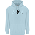 Pigeon Hunting Heart Beat ECG Hunter Mens 80% Cotton Hoodie Light Blue