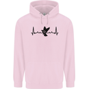 Pigeon Hunting Heart Beat ECG Hunter Mens 80% Cotton Hoodie Light Pink