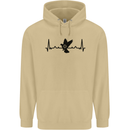 Pigeon Hunting Heart Beat ECG Hunter Mens 80% Cotton Hoodie Sand