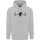 Pigeon Hunting Heart Beat ECG Hunter Mens 80% Cotton Hoodie Sports Grey
