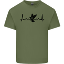 Pigeon Hunting Heart Beat ECG Hunter Mens Cotton T-Shirt Tee Top Military Green