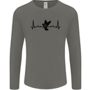 Pigeon Hunting Heart Beat ECG Hunter Mens Long Sleeve T-Shirt Charcoal