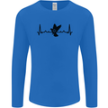 Pigeon Hunting Heart Beat ECG Hunter Mens Long Sleeve T-Shirt Royal Blue