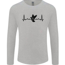 Pigeon Hunting Heart Beat ECG Hunter Mens Long Sleeve T-Shirt Sports Grey