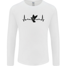 Pigeon Hunting Heart Beat ECG Hunter Mens Long Sleeve T-Shirt White