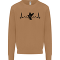 Pigeon Hunting Heart Beat ECG Hunter Mens Sweatshirt Jumper Caramel Latte