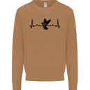 Pigeon Hunting Heart Beat ECG Hunter Mens Sweatshirt Jumper Caramel Latte