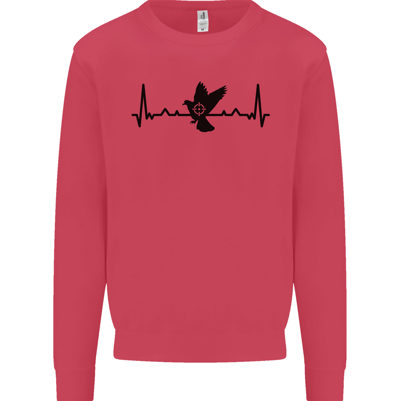Pigeon Hunting Heart Beat ECG Hunter Mens Sweatshirt Jumper Heliconia