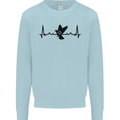 Pigeon Hunting Heart Beat ECG Hunter Mens Sweatshirt Jumper Light Blue