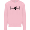 Pigeon Hunting Heart Beat ECG Hunter Mens Sweatshirt Jumper Light Pink