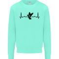 Pigeon Hunting Heart Beat ECG Hunter Mens Sweatshirt Jumper Peppermint