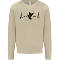 Pigeon Hunting Heart Beat ECG Hunter Mens Sweatshirt Jumper Sand