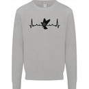 Pigeon Hunting Heart Beat ECG Hunter Mens Sweatshirt Jumper Sports Grey