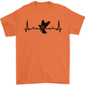Pigeon Hunting Heart Beat ECG Hunter Mens T-Shirt 100% Cotton Orange