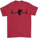 Pigeon Hunting Heart Beat ECG Hunter Mens T-Shirt 100% Cotton Red