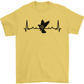 Pigeon Hunting Heart Beat ECG Hunter Mens T-Shirt 100% Cotton Yellow