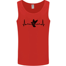 Pigeon Hunting Heart Beat ECG Hunter Mens Vest Tank Top Red