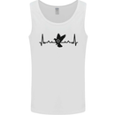 Pigeon Hunting Heart Beat ECG Hunter Mens Vest Tank Top White