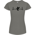 Pigeon Hunting Heart Beat ECG Hunter Womens Petite Cut T-Shirt Charcoal