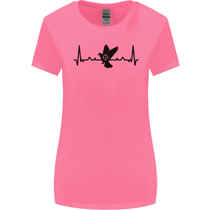 Pigeon Hunting Heart Beat ECG Hunter Womens Wider Cut T-Shirt Azalea