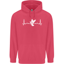 Pigeon Hunting Heart Beat Hunter ECG Childrens Kids Hoodie Heliconia