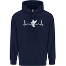Pigeon Hunting Heart Beat Hunter ECG Childrens Kids Hoodie Navy Blue