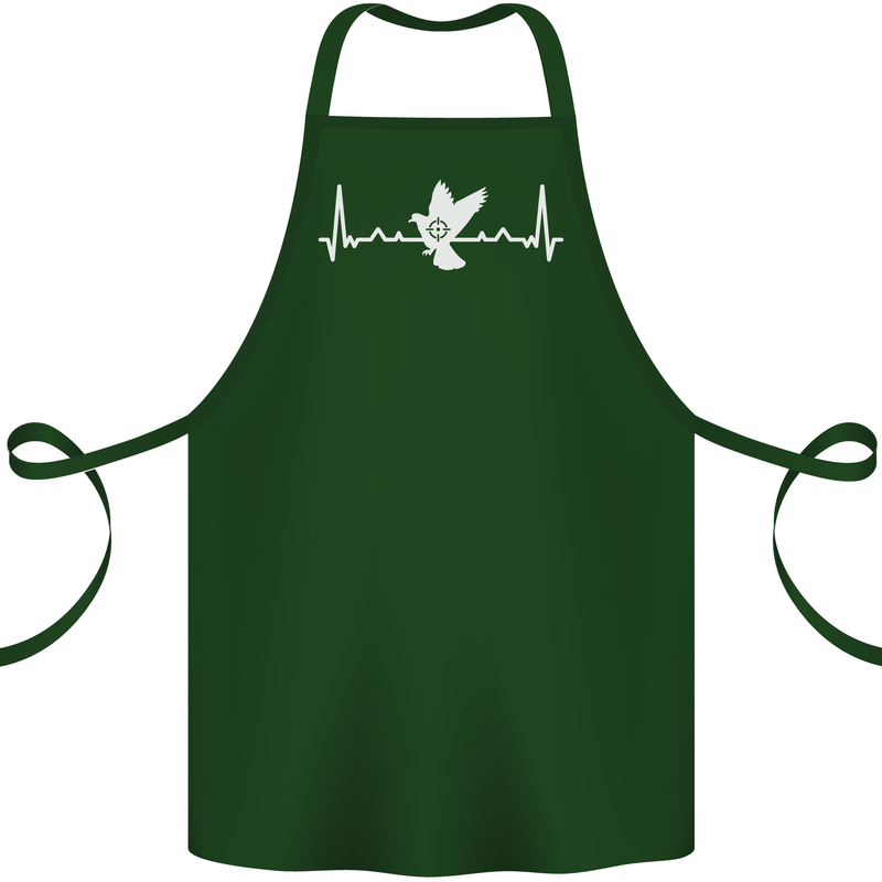 Pigeon Hunting Heart Beat Hunter ECG Cotton Apron 100% Organic Forest Green