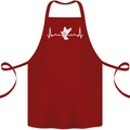 Pigeon Hunting Heart Beat Hunter ECG Cotton Apron 100% Organic Maroon