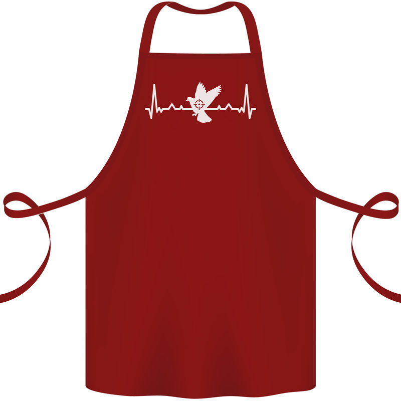 Pigeon Hunting Heart Beat Hunter ECG Cotton Apron 100% Organic Maroon