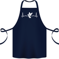 Pigeon Hunting Heart Beat Hunter ECG Cotton Apron 100% Organic Navy Blue
