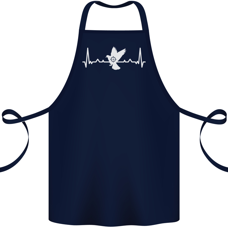 Pigeon Hunting Heart Beat Hunter ECG Cotton Apron 100% Organic Navy Blue
